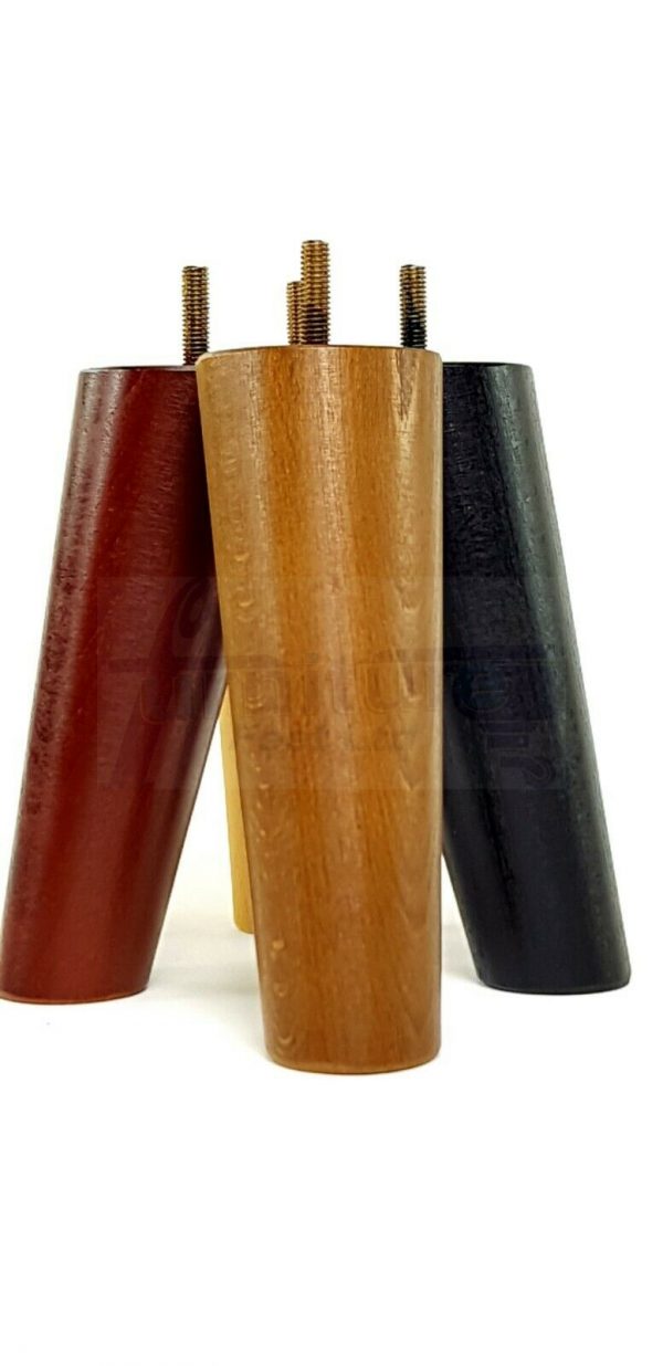 4x WOODEN ANGLED SOFA LEGS 150mm High CHAIR FURNITURE REPLACEMENT FEET M8(8mm) - Image 9