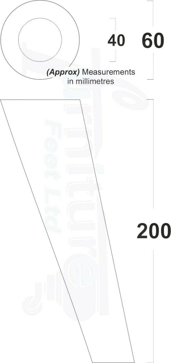 4x WOODEN ANGLED SOFA LEGS 200mm High CHAIR FURNITURE REPLACEMENT FEET M8(8mm) - Image 3