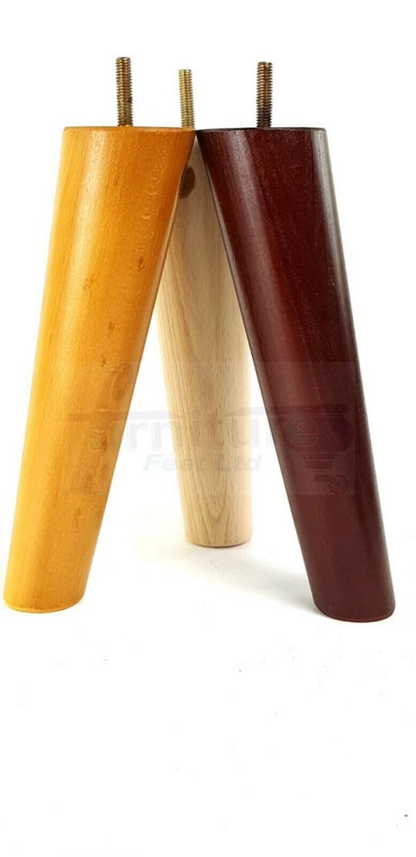 4x WOODEN ANGLED SOFA LEGS 200mm High CHAIR FURNITURE REPLACEMENT FEET M8(8mm) - Image 7