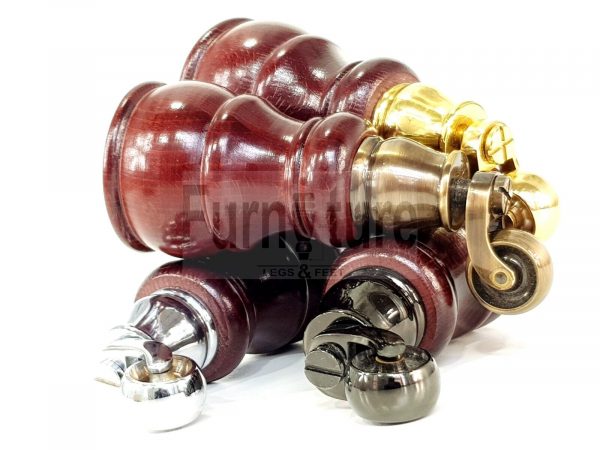 4x Wooden Furniture Sofa Legs M8 Castor Replacment Chair Settee Feet 160mm High - Image 7