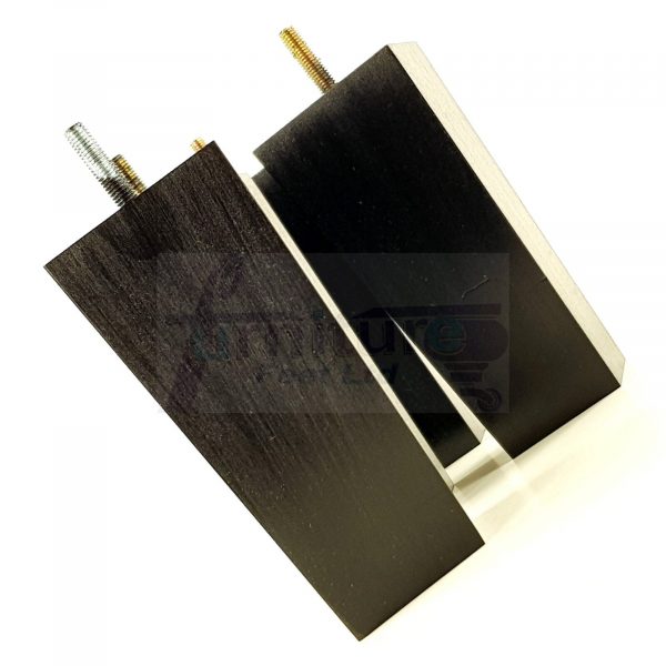 Square Wood Legs Replacement Tapered Furniture Feet 100 - 240mm High M8 Black - Image 3