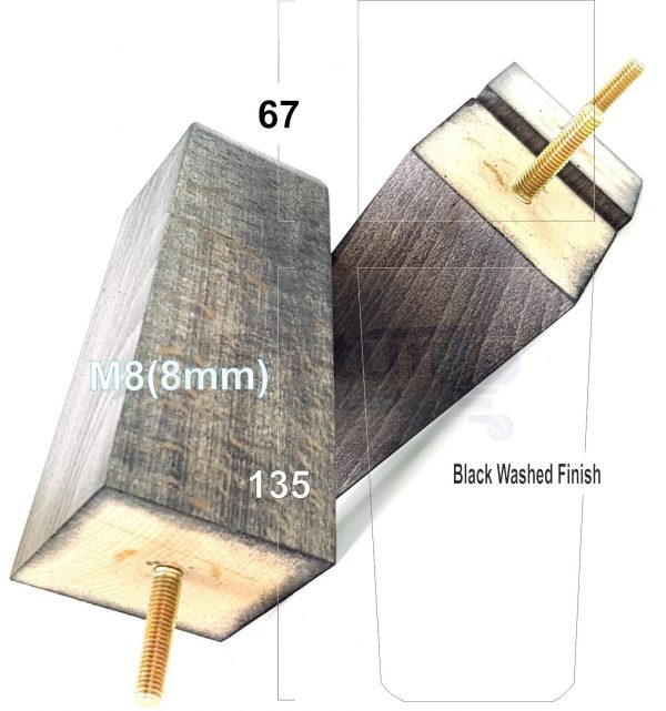 4 Block Wood Sofa Legs 135mm High Replacement Furniture Feet Chairs Cabinets M8 - Image 11