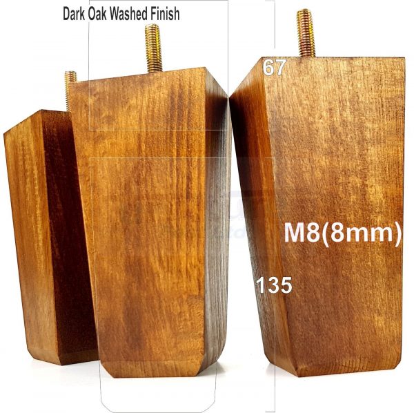 4 Block Wood Sofa Legs 135mm High Replacement Furniture Feet Chairs Cabinets M8 - Image 30