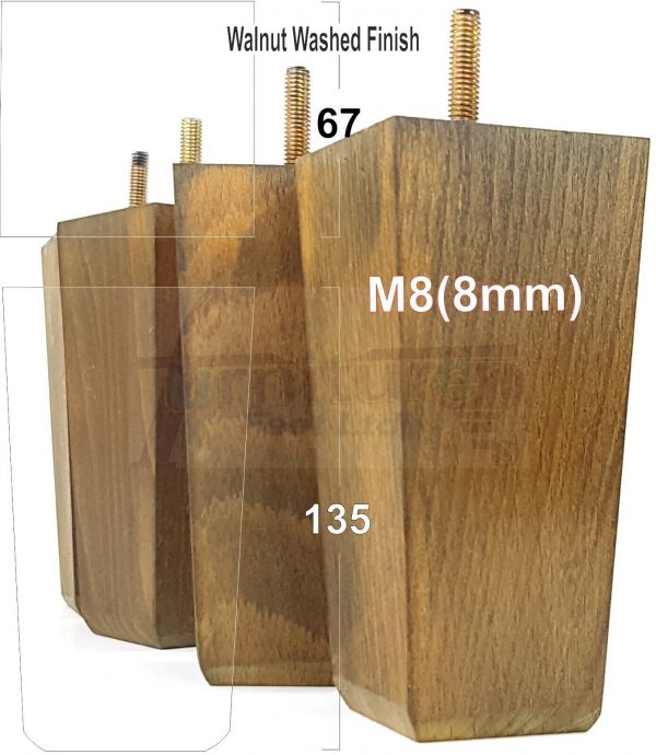 4 Block Wood Sofa Legs 135mm High Replacement Furniture Feet Chairs Cabinets M8 - Image 14