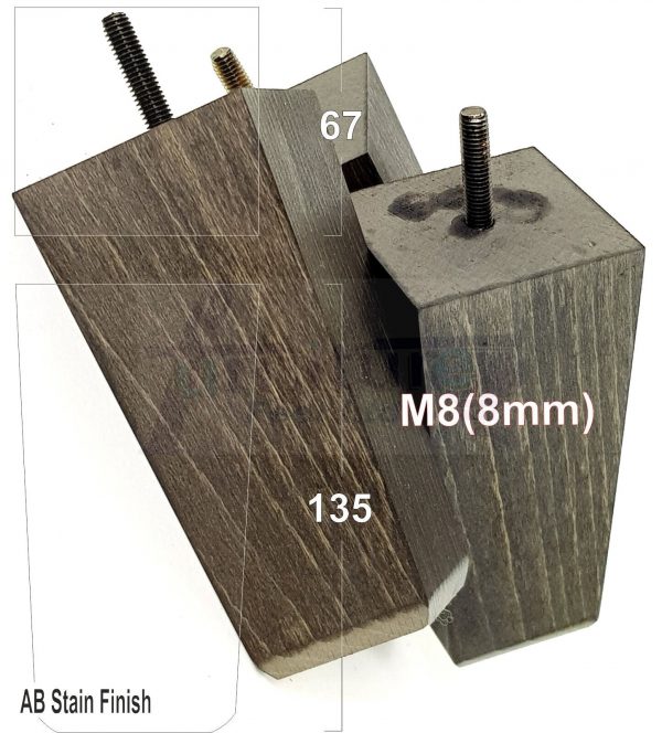4 Block Wood Sofa Legs 135mm High Replacement Furniture Feet Chairs Cabinets M8 - Image 9
