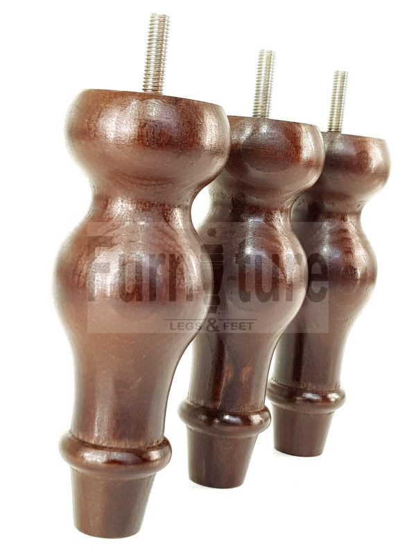 4 Replacement Turned Wood Furniture Sofa Leg M8 Chair Settee Bun Feet 150mm High - Image 41