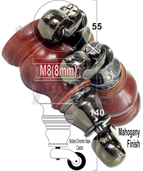 4 Wood Furniture Sofa Legs M8 Castor Replacment Chair Settee Feet 140mm or 150mm - Image 21
