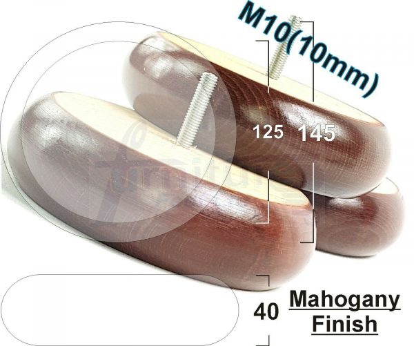 4x BUN WOOD REPLACEMENT FURNITURE CHAIR LEGS M10(10mm) - SETTEE FEET 40mm HIGH - Image 18