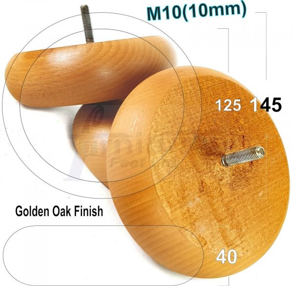 4x BUN WOOD REPLACEMENT FURNITURE CHAIR LEGS M10(10mm) - SETTEE FEET 40mm HIGH - Image 17