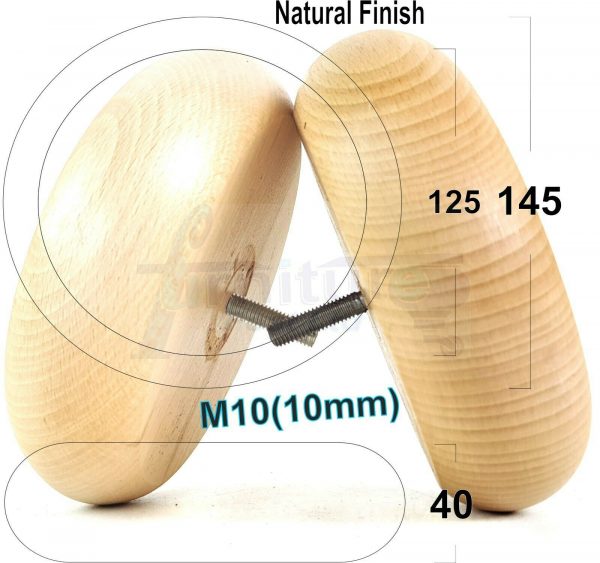 4x BUN WOOD REPLACEMENT FURNITURE CHAIR LEGS M10(10mm) - SETTEE FEET 40mm HIGH - Image 21