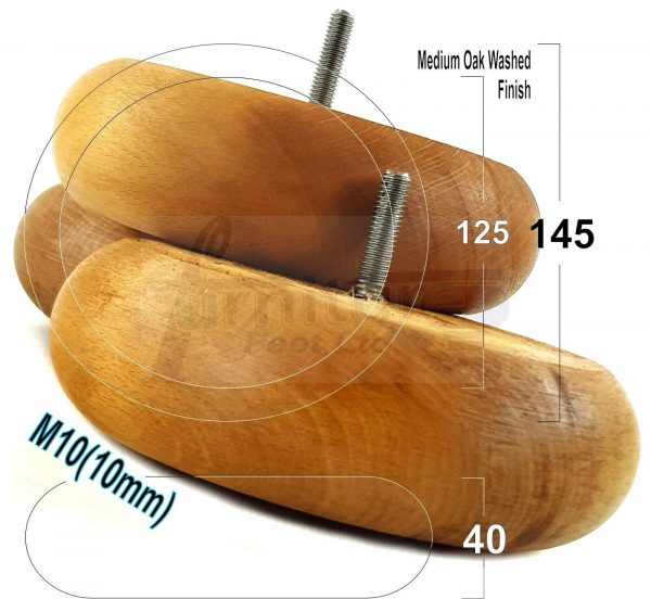 4x BUN WOOD REPLACEMENT FURNITURE CHAIR LEGS M10(10mm) - SETTEE FEET 40mm HIGH - Image 20