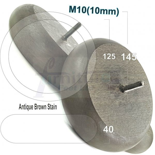 4x BUN WOOD REPLACEMENT FURNITURE CHAIR LEGS M10(10mm) - SETTEE FEET 40mm HIGH - Image 11