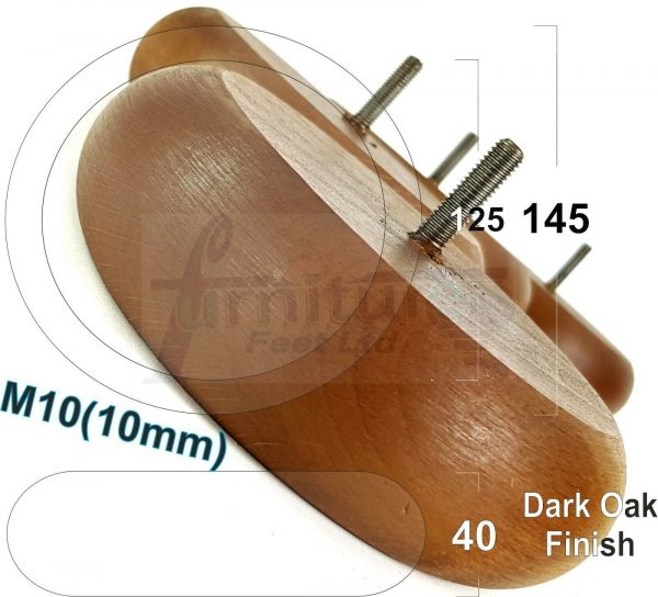 4x BUN WOOD REPLACEMENT FURNITURE CHAIR LEGS M10(10mm) - SETTEE FEET 40mm HIGH - Image 14