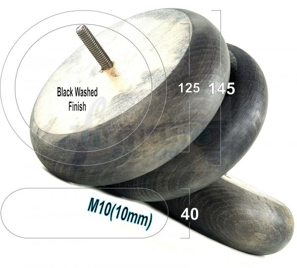4x BUN WOOD REPLACEMENT FURNITURE CHAIR LEGS M10(10mm) - SETTEE FEET 40mm HIGH - Image 13