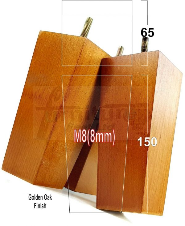 4x REPLACEMENT BLOCK WOOD FURNITURE LEGS M8(8mm) CHAIR - SETTEE FEET 150mm HIGH - Image 21