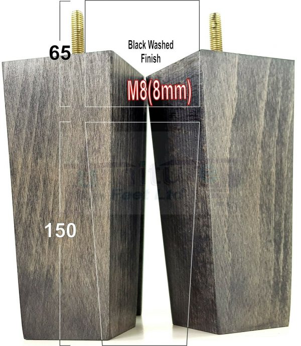 4x REPLACEMENT BLOCK WOOD FURNITURE LEGS M8(8mm) CHAIR - SETTEE FEET 150mm HIGH - Image 16