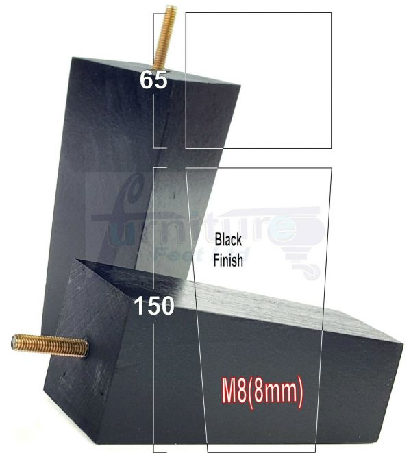 4x REPLACEMENT BLOCK WOOD FURNITURE LEGS M8(8mm) CHAIR - SETTEE FEET 150mm HIGH - Image 15
