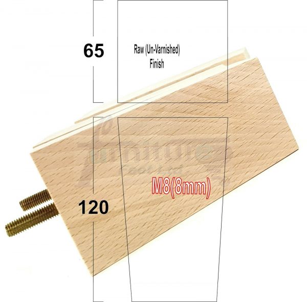 4x REPLACEMENT WOOD FURNITURE SOFA LEGS M8(8mm) CHAIR - SETTEE FEET 120mm HIGH - Image 29