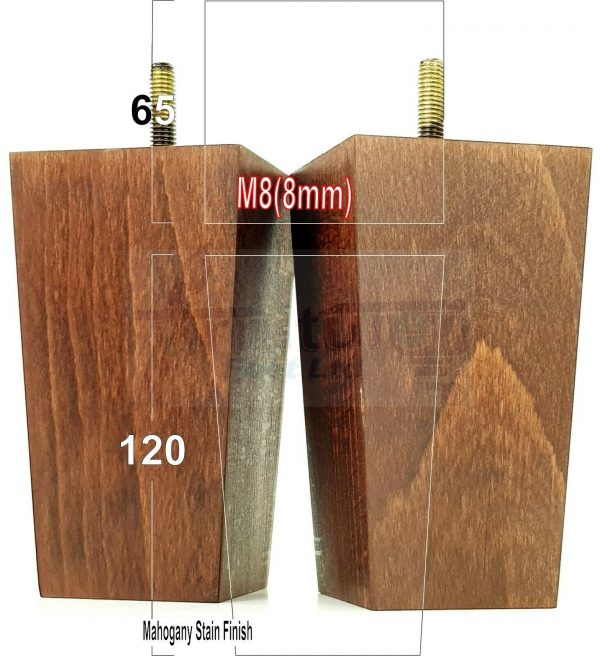 4x REPLACEMENT WOOD FURNITURE SOFA LEGS M8(8mm) CHAIR - SETTEE FEET 120mm HIGH - Image 21