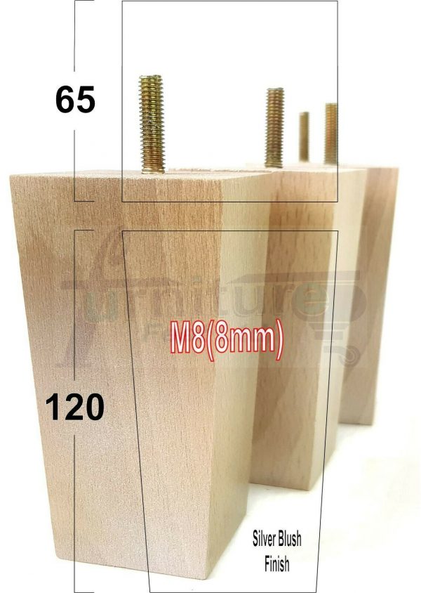 4x REPLACEMENT WOOD FURNITURE SOFA LEGS M8(8mm) CHAIR - SETTEE FEET 120mm HIGH - Image 15