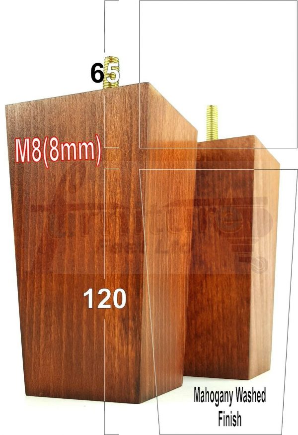 4x REPLACEMENT WOOD FURNITURE SOFA LEGS M8(8mm) CHAIR - SETTEE FEET 120mm HIGH - Image 22