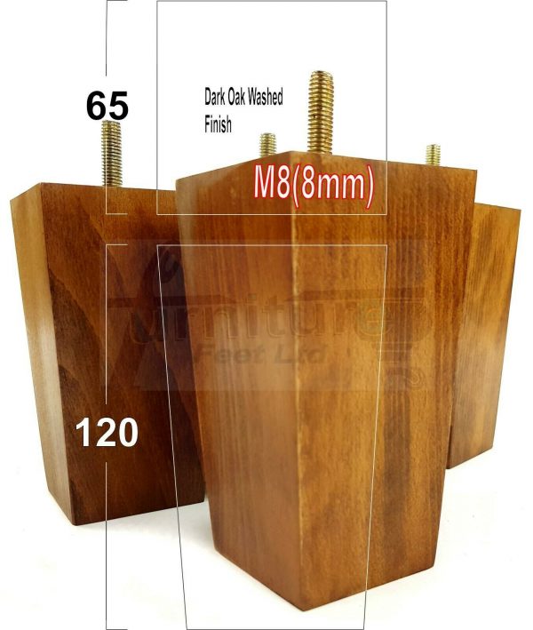 4x REPLACEMENT WOOD FURNITURE SOFA LEGS M8(8mm) CHAIR - SETTEE FEET 120mm HIGH - Image 17