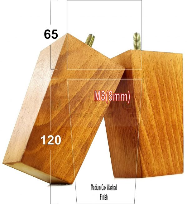 4x REPLACEMENT WOOD FURNITURE SOFA LEGS M8(8mm) CHAIR - SETTEE FEET 120mm HIGH - Image 23