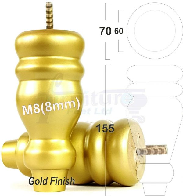 4x REPLACEMENT WOOD FURNITURE SOFA LEGS M8(8mm) CHAIR - SETTEE FEET 155mm HIGH - Image 22