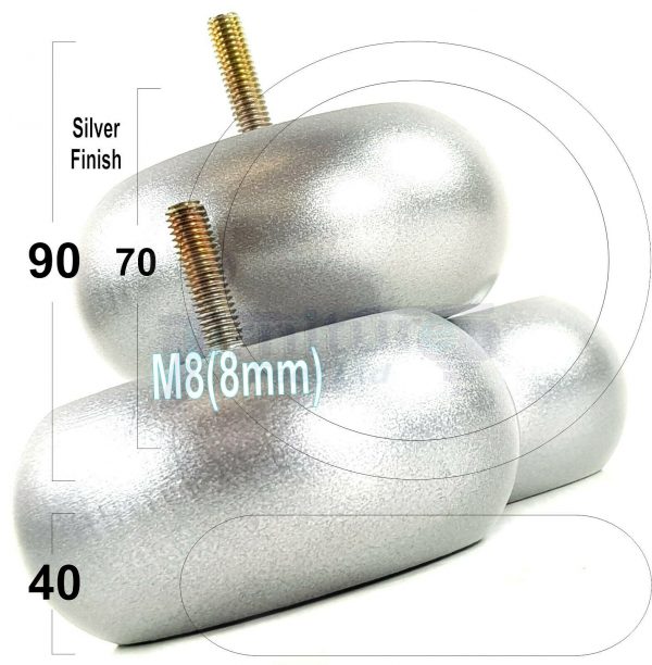 4x ROUND BUN WOODEN SOFA LEGS 40mm High CHAIR REPLACEMENT FURNITURE FEET M8(8mm) - Image 29