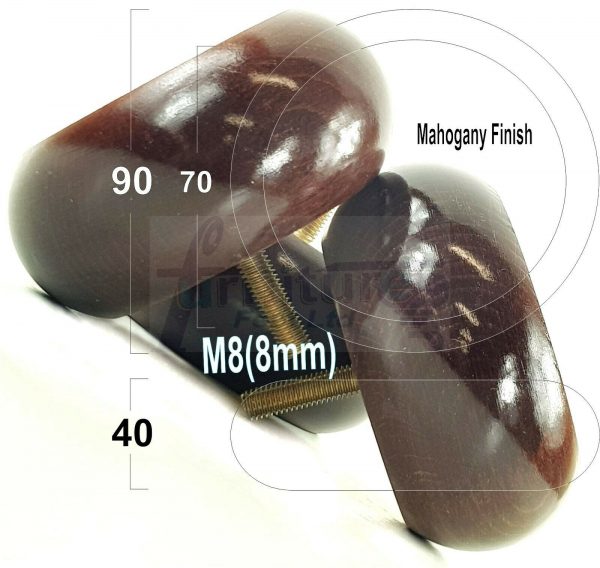 4x ROUND BUN WOODEN SOFA LEGS 40mm High CHAIR REPLACEMENT FURNITURE FEET M8(8mm) - Image 21