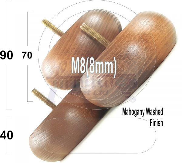 4x ROUND BUN WOODEN SOFA LEGS 40mm High CHAIR REPLACEMENT FURNITURE FEET M8(8mm) - Image 22