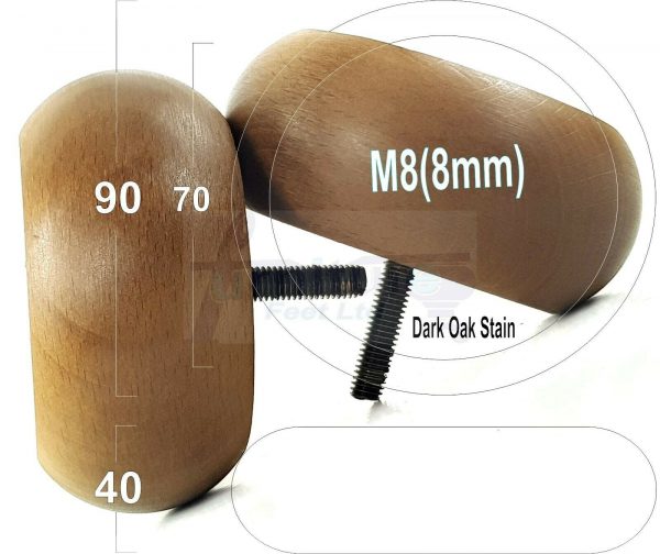 4x ROUND BUN WOODEN SOFA LEGS 40mm High CHAIR REPLACEMENT FURNITURE FEET M8(8mm) - Image 17