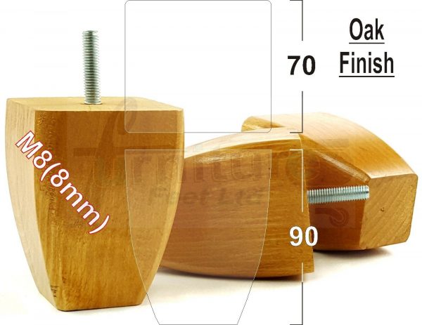 4x SOLID WOOD REPLACEMENT FURNITURE CHAIR LEGS M8(8mm) SETTEE FEET 90mm HIGH - Image 16