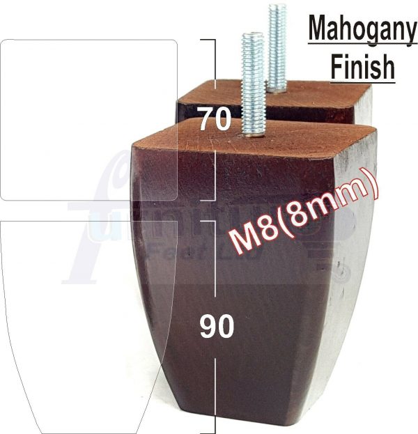 4x SOLID WOOD REPLACEMENT FURNITURE CHAIR LEGS M8(8mm) SETTEE FEET 90mm HIGH - Image 14