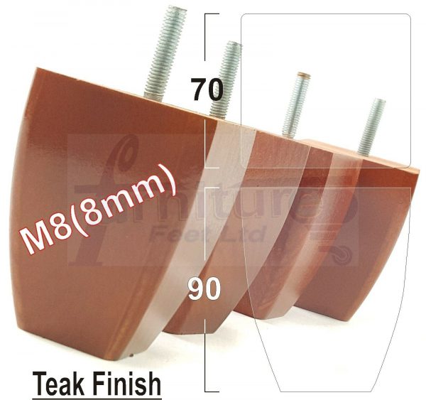 4x SOLID WOOD REPLACEMENT FURNITURE CHAIR LEGS M8(8mm) SETTEE FEET 90mm HIGH - Image 19