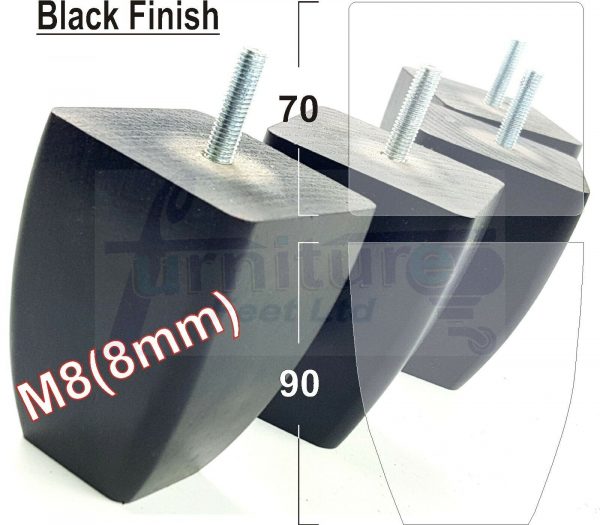 4x SOLID WOOD REPLACEMENT FURNITURE CHAIR LEGS M8(8mm) SETTEE FEET 90mm HIGH - Image 11