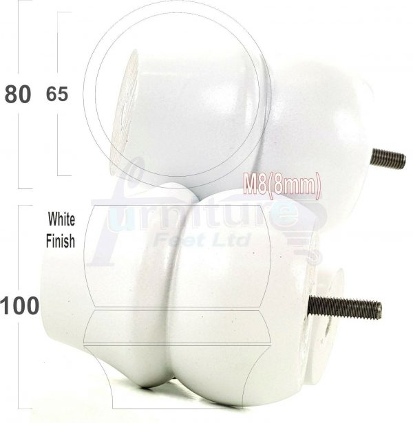 4x SOLID WOODEN FURNITURE LEGS M8(8mm) CHAIR REPLACEMENT BUN FEET 100mm HIGH - Image 26