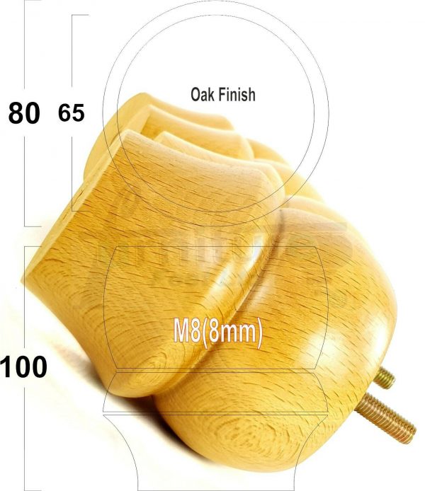 4x SOLID WOODEN FURNITURE LEGS M8(8mm) CHAIR REPLACEMENT BUN FEET 100mm HIGH - Image 19