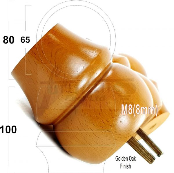 4x SOLID WOODEN FURNITURE LEGS M8(8mm) CHAIR REPLACEMENT BUN FEET 100mm HIGH - Image 12
