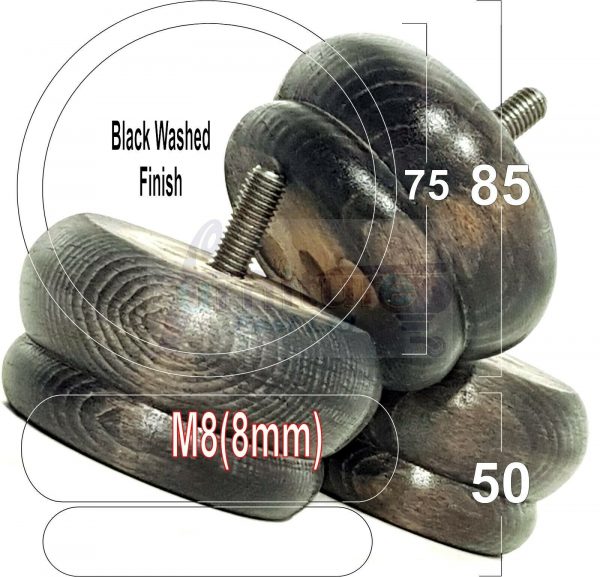 4x SOLID WOODEN FURNITURE LEGS M8(8mm) CHAIR REPLACEMENT BUN FEET 50mm HIGH - Image 17