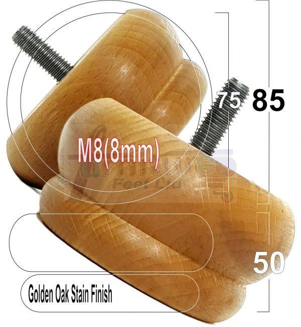4x SOLID WOODEN FURNITURE LEGS M8(8mm) CHAIR REPLACEMENT BUN FEET 50mm HIGH - Image 23