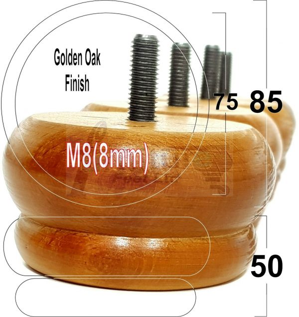 4x SOLID WOODEN FURNITURE LEGS M8(8mm) CHAIR REPLACEMENT BUN FEET 50mm HIGH - Image 22