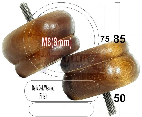 4x SOLID WOODEN FURNITURE LEGS M8(8mm) CHAIR REPLACEMENT BUN FEET 50mm HIGH - Image 19
