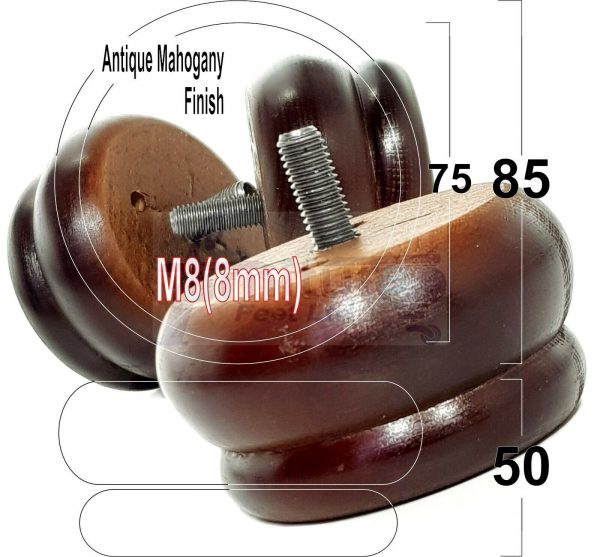 4x SOLID WOODEN FURNITURE LEGS M8(8mm) CHAIR REPLACEMENT BUN FEET 50mm HIGH - Image 30