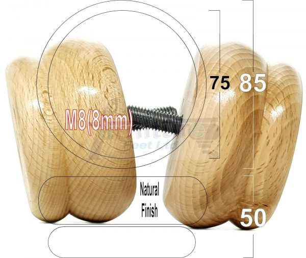 4x SOLID WOODEN FURNITURE LEGS M8(8mm) CHAIR REPLACEMENT BUN FEET 50mm HIGH - Image 26