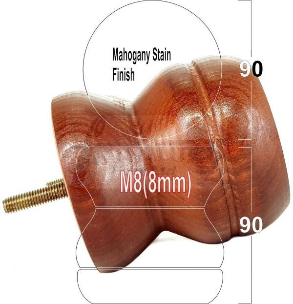 4x SOLID WOODEN FURNITURE LEGS M8(8mm) CHAIR REPLACEMENT BUN FEET 90mm HIGH - Image 18