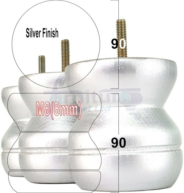 4x SOLID WOODEN FURNITURE LEGS M8(8mm) CHAIR REPLACEMENT BUN FEET 90mm HIGH - Image 26