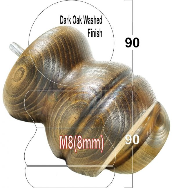 4x SOLID WOODEN FURNITURE LEGS M8(8mm) CHAIR REPLACEMENT BUN FEET 90mm HIGH - Image 13