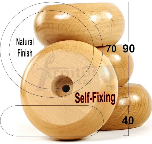 4x SOLID WOODEN REPLACEMENT FURNITURE CHAIR LEGS SOFAFEET 40mm HIGH (SELF-FIX) - Image 8
