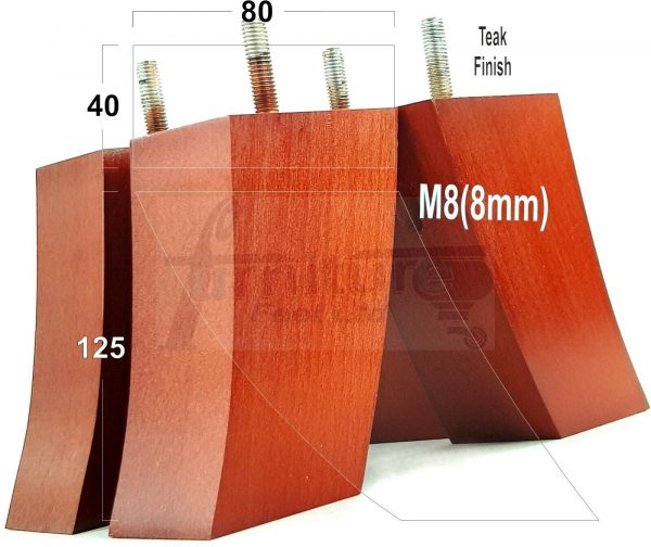 4x TAPERED WOODEN SOFA LEGS 125mm High CHAIR REPLACEMENT FURNITURE FEET M8(8mm) - Image 24